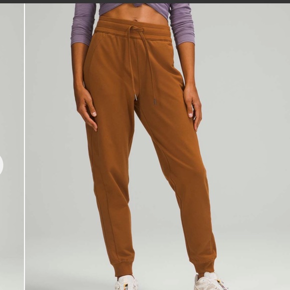 Lululemon Scuba High Rise Jogger Copper Brown Sz 10 French Terry - Picture 7 of 14